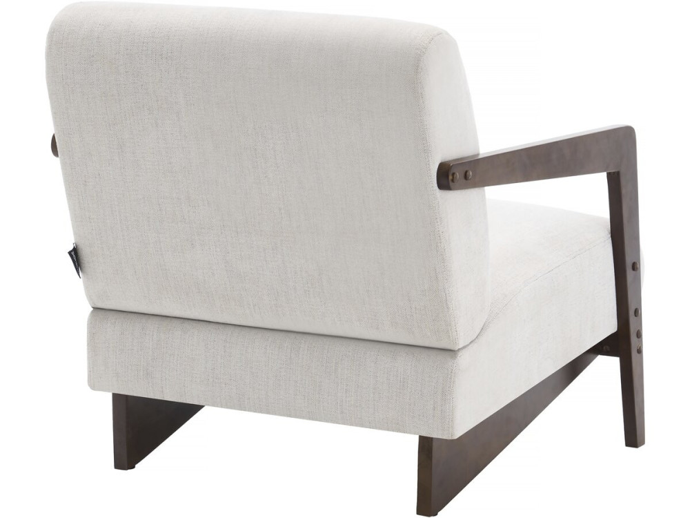 Fauteuil intérieur scandinave en bois et tissu "Lena" - Beige