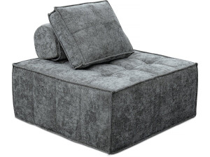 Chauffeuse en tissu texturé "Velluto" - 96 x 100 x 89 cm - Gris