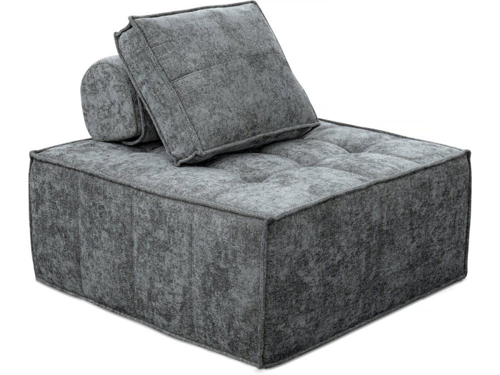 Chauffeuse en tissu texturé "Velluto" - 96 x 100 x 89 cm - Gris