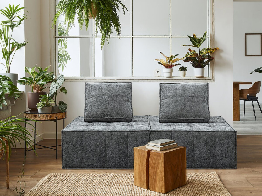 Chauffeuse en tissu texturé "Velluto" - 96 x 100 x 89 cm - Gris