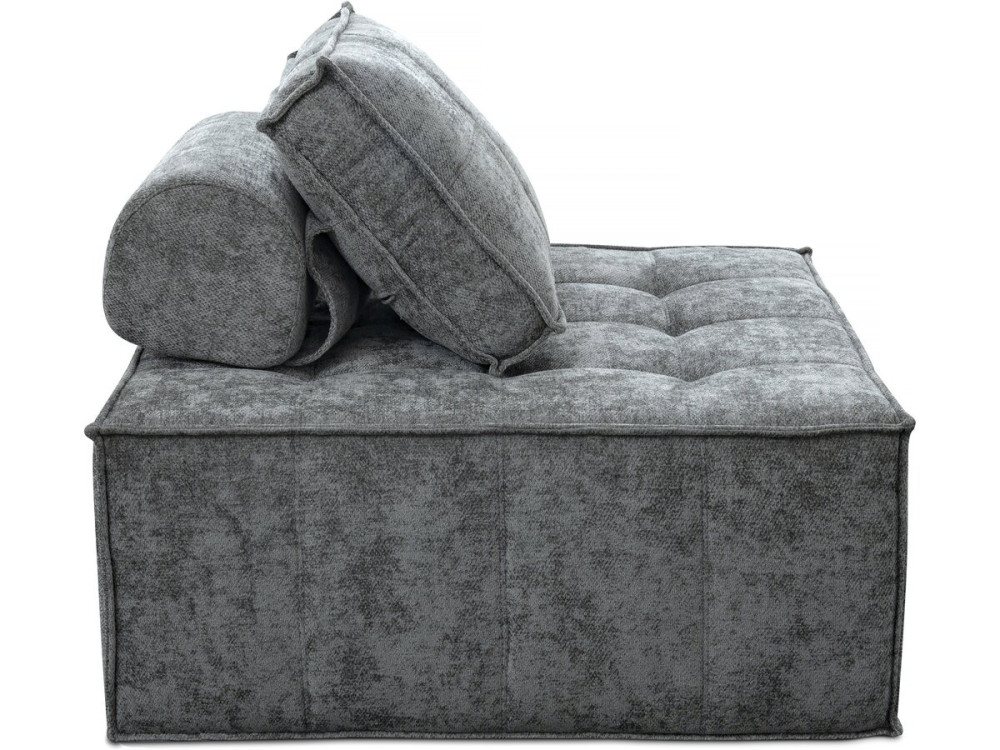 Chauffeuse en tissu texturé "Velluto" - 96 x 100 x 89 cm - Gris