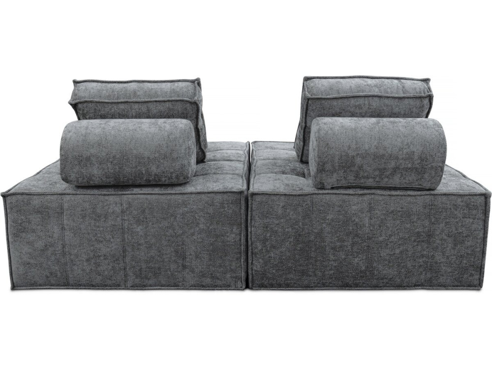 Chauffeuse en tissu texturé "Velluto" - 96 x 100 x 89 cm - Gris