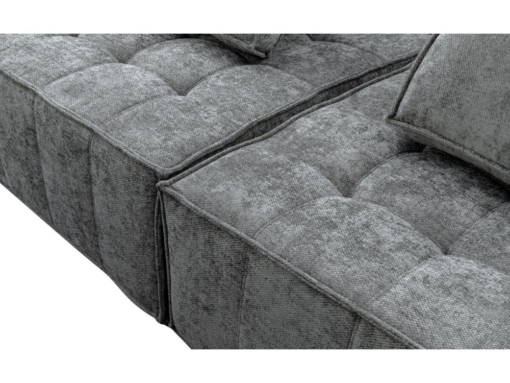 Chauffeuse en tissu texturé "Velluto" - 96 x 100 x 89 cm - Gris