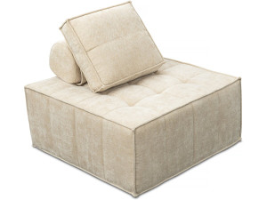 Chauffeuse en tissu texturé "Velluto" - 96 x 100 x 89 cm - Beige