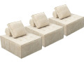 Chauffeuse en tissu texturé "Velluto" - 96 x 100 x 89 cm - Beige - Beige