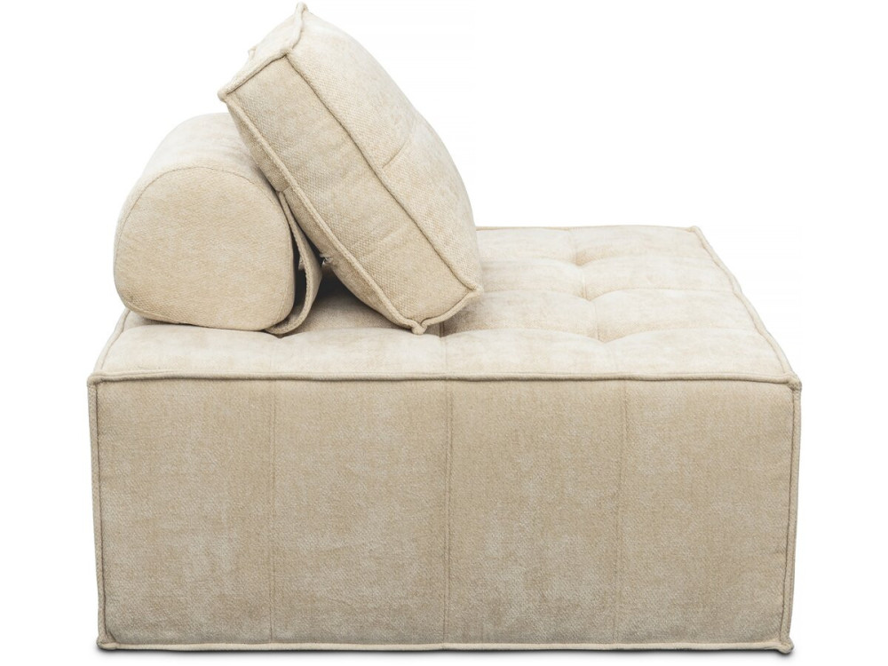 Lot de 3 chauffeuses pour canapé modulables en tissu texturé "Velluto" - Beige