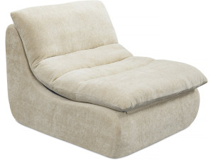 Chauffeuse en tissu texturé "Candela" - 81 x 96 x 75 cm - Beige