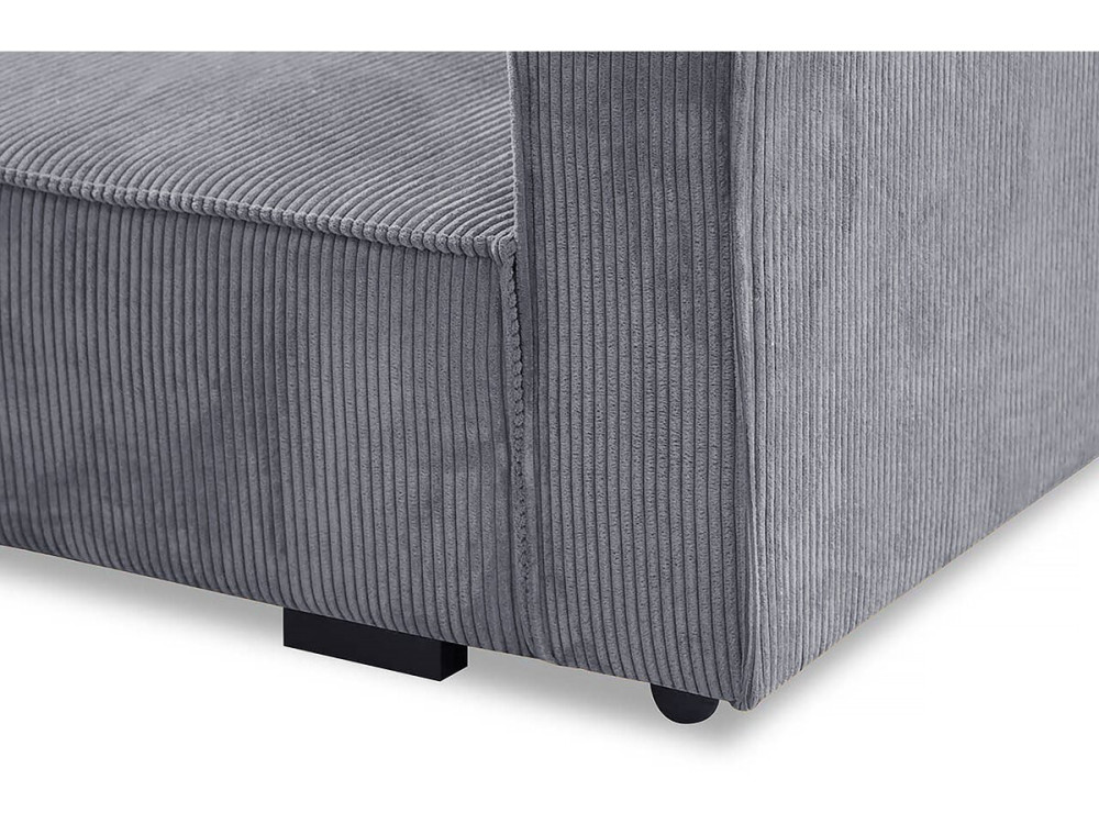 Fauteuil convertible en velours côtelé "Clivia" - Gris