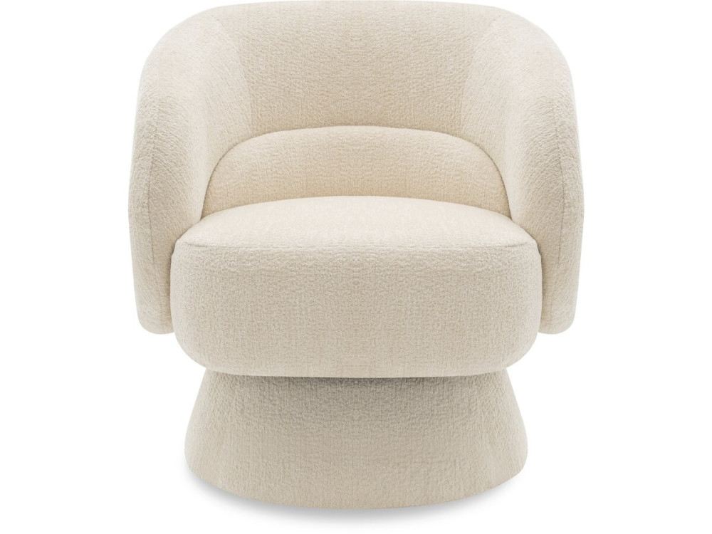 Fauteuil pivotant en tissu bouclette "Franklin" - 74 x 75 x 75 cm - Beige