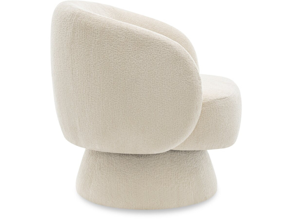 Fauteuil pivotant en tissu bouclette "Franklin" - 74 x 75 x 75 cm - Beige