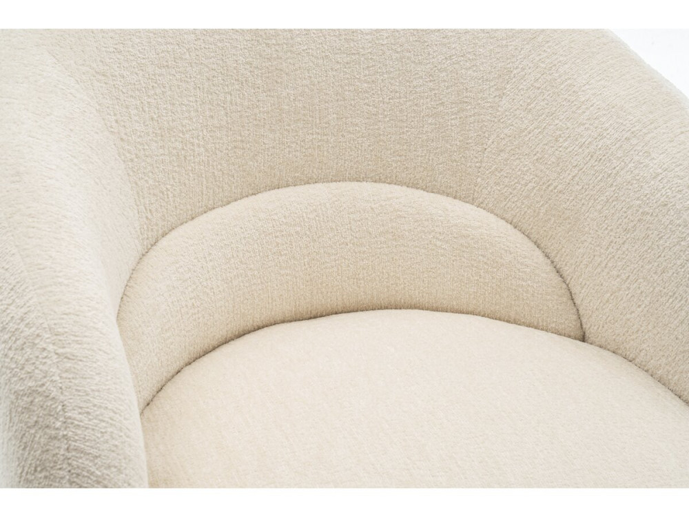 Fauteuil pivotant en tissu bouclette "Franklin" - 74 x 75 x 75 cm - Beige