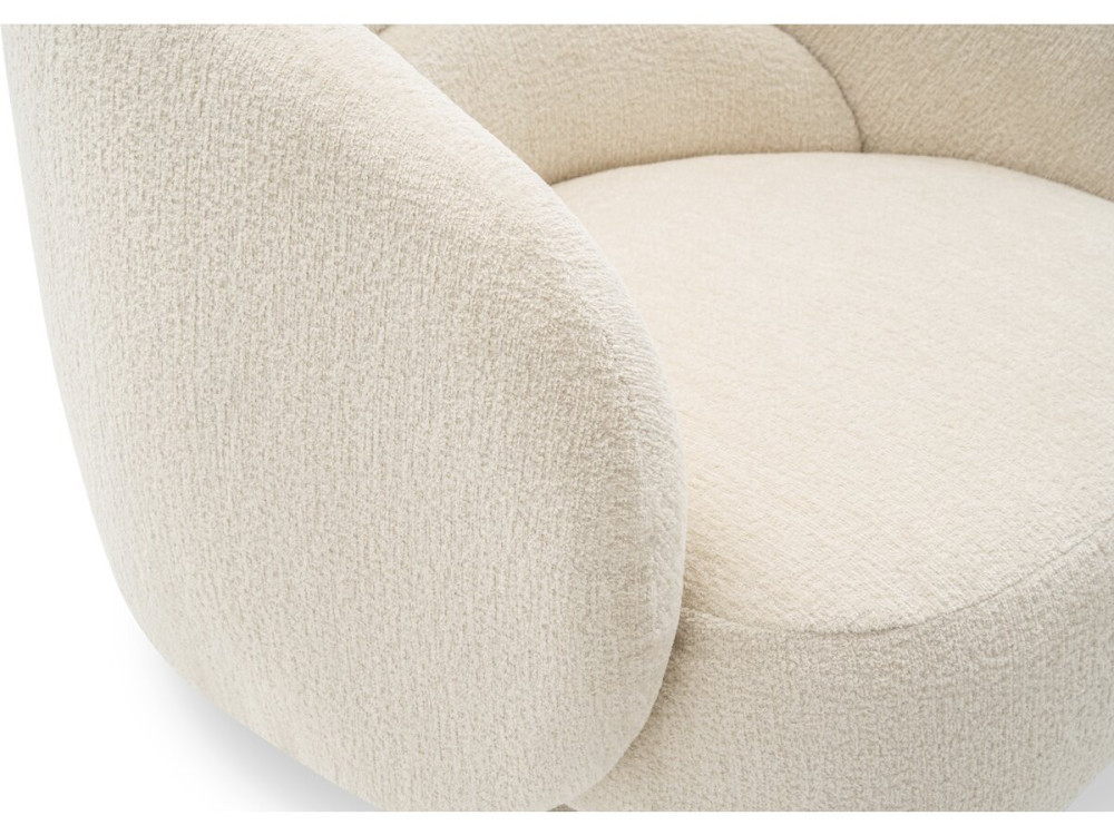 Fauteuil pivotant en tissu bouclette "Franklin" - 74 x 75 x 75 cm - Beige