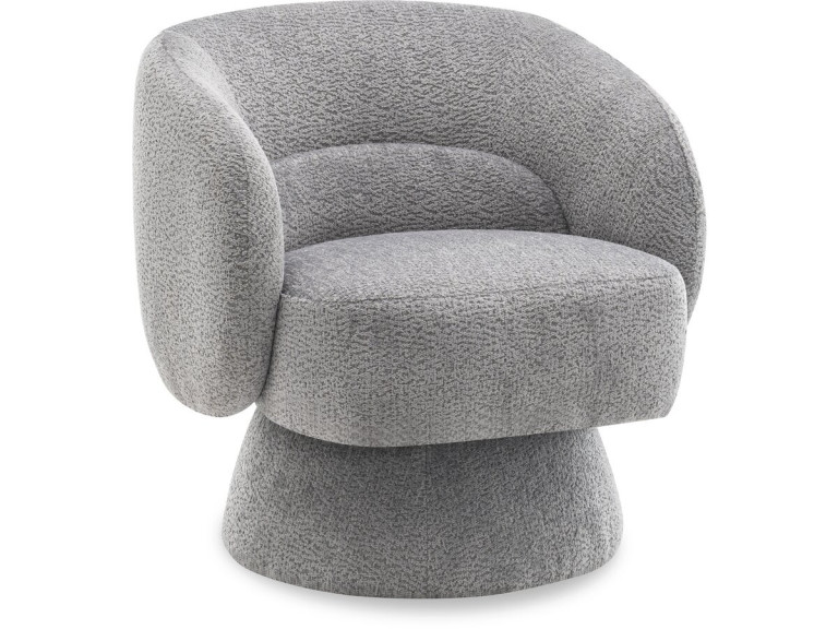 Fauteuil pivotant en tissu bouclette "Franklin" - 74 x 75 x 75 cm - Gris