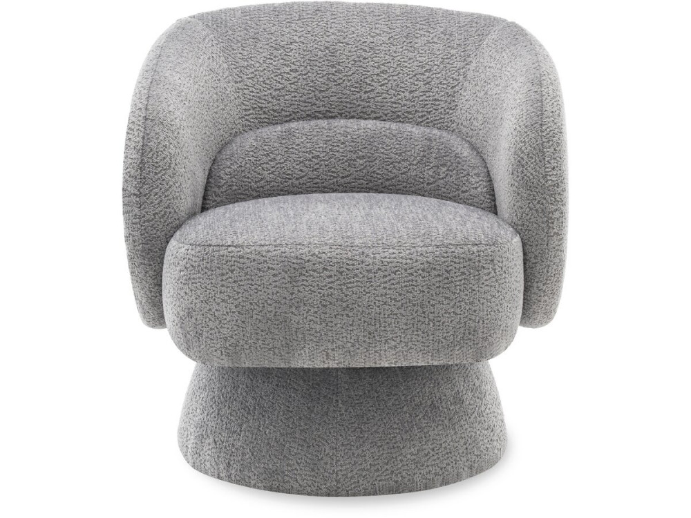 Fauteuil pivotant en tissu bouclette "Franklin" - 74 x 75 x 75 cm - Gris