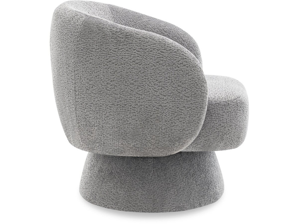 Fauteuil pivotant en tissu bouclette "Franklin" - 74 x 75 x 75 cm - Gris