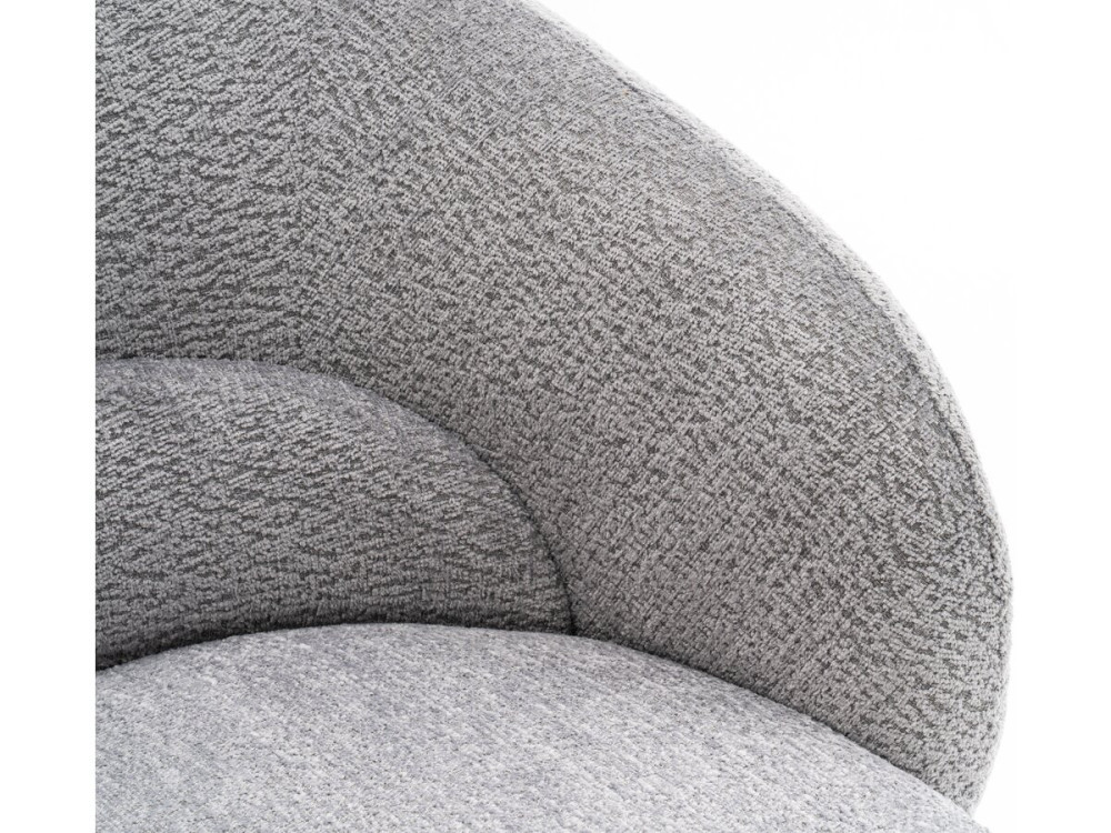 Fauteuil pivotant en tissu bouclette "Franklin" - 74 x 75 x 75 cm - Gris