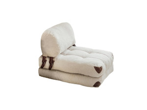 Fauteuil-lit en tissu "Fold" - 80 x 60 x 70 cm - Crème