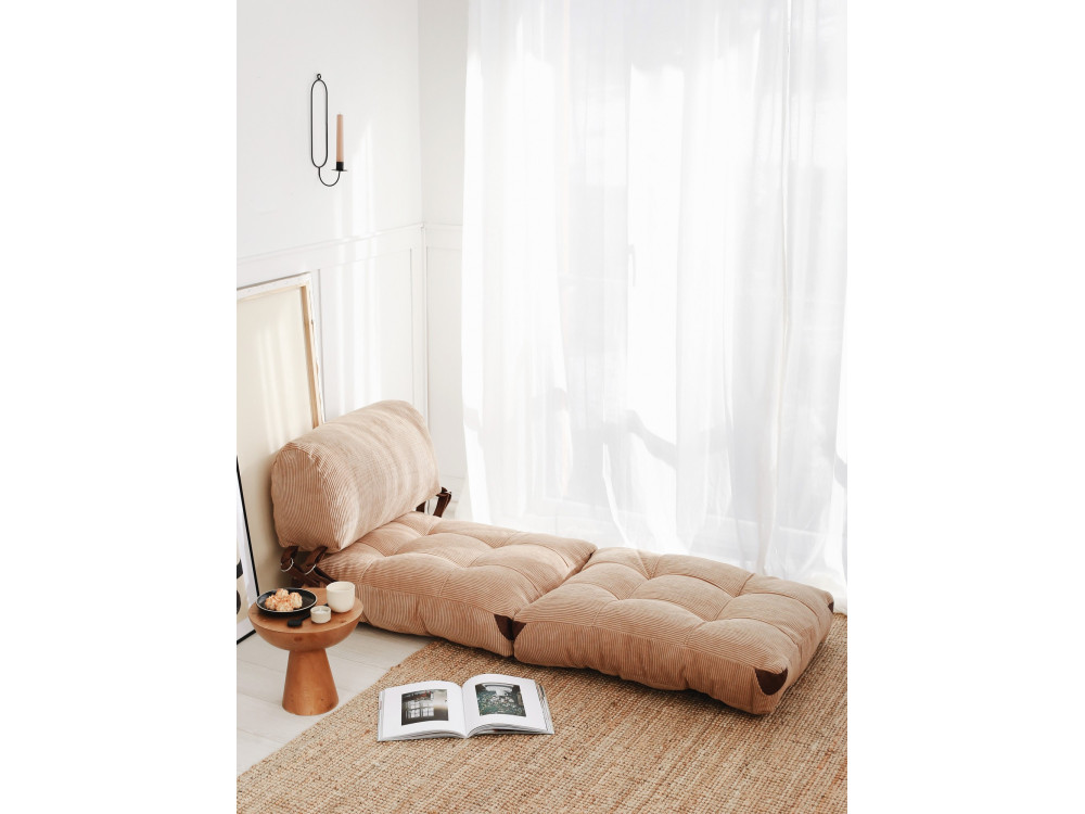 Fauteuil-lit en tissu "Fold" - 80 x 60 x 70 cm - Marron