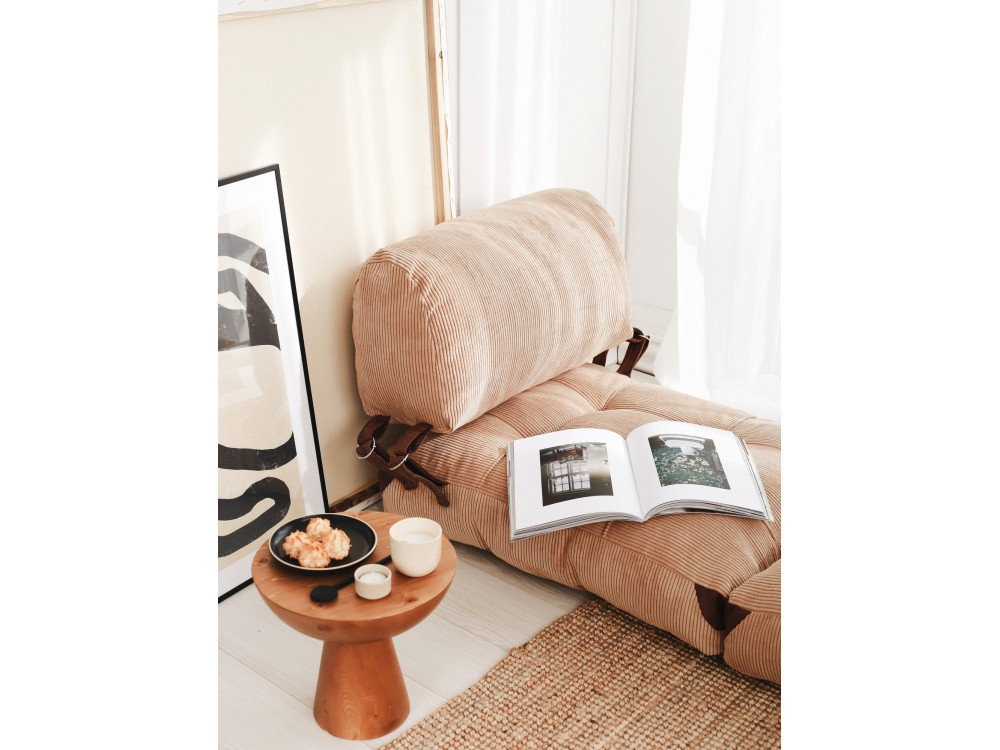 Fauteuil-lit en tissu "Fold" - 80 x 60 x 70 cm - Marron