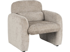 Fauteuil lounge en tissu chiné "Cozmo" - 78 x 79 x 77 cm - Beige