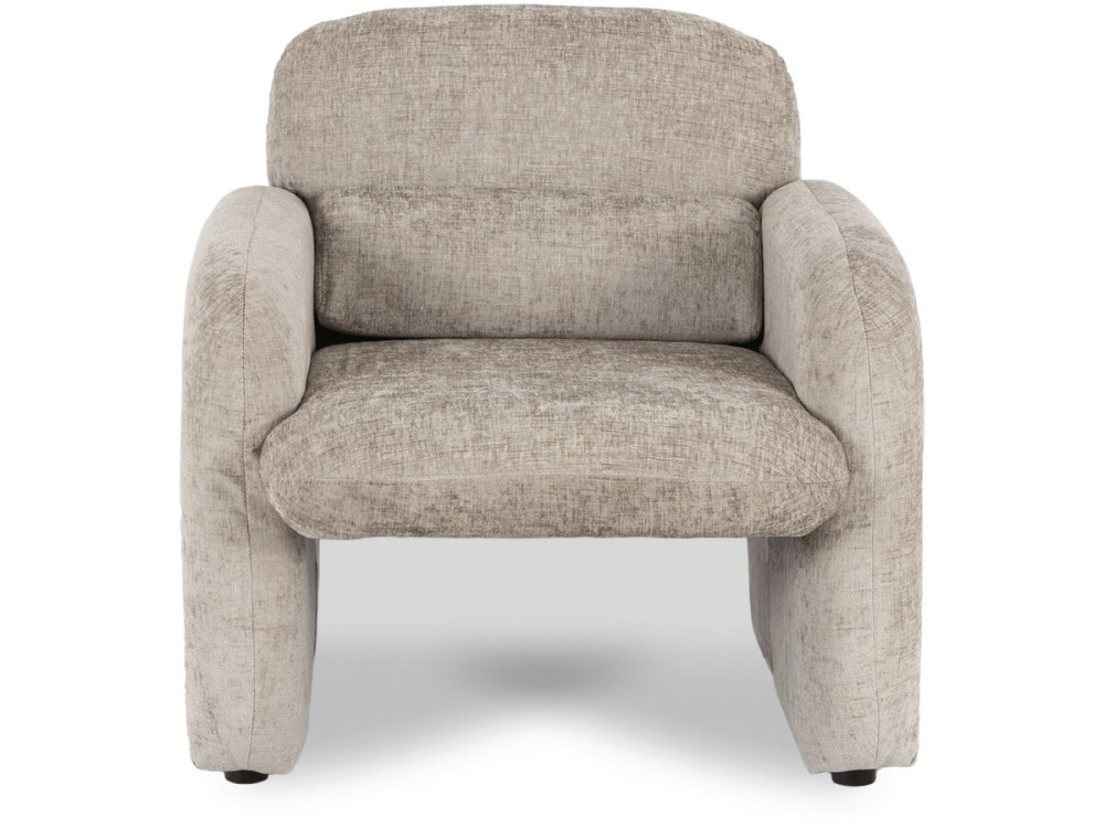 Fauteuil lounge en tissu chiné "Cozmo" - 78 x 79 x 77 cm - Beige