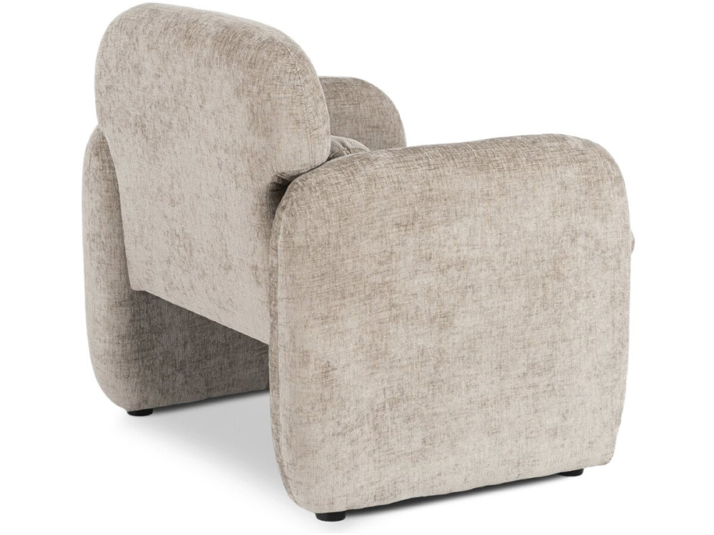 Fauteuil lounge en tissu chiné "Cozmo" - 78 x 79 x 77 cm - Beige