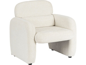 Fauteuil lounge en tissu chiné "Cozmo" - 78 x 79 x 77 cm - Crème