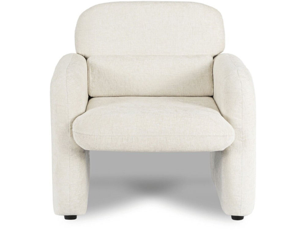 Fauteuil lounge en tissu chiné "Cozmo" - 78 x 79 x 77 cm - Crème
