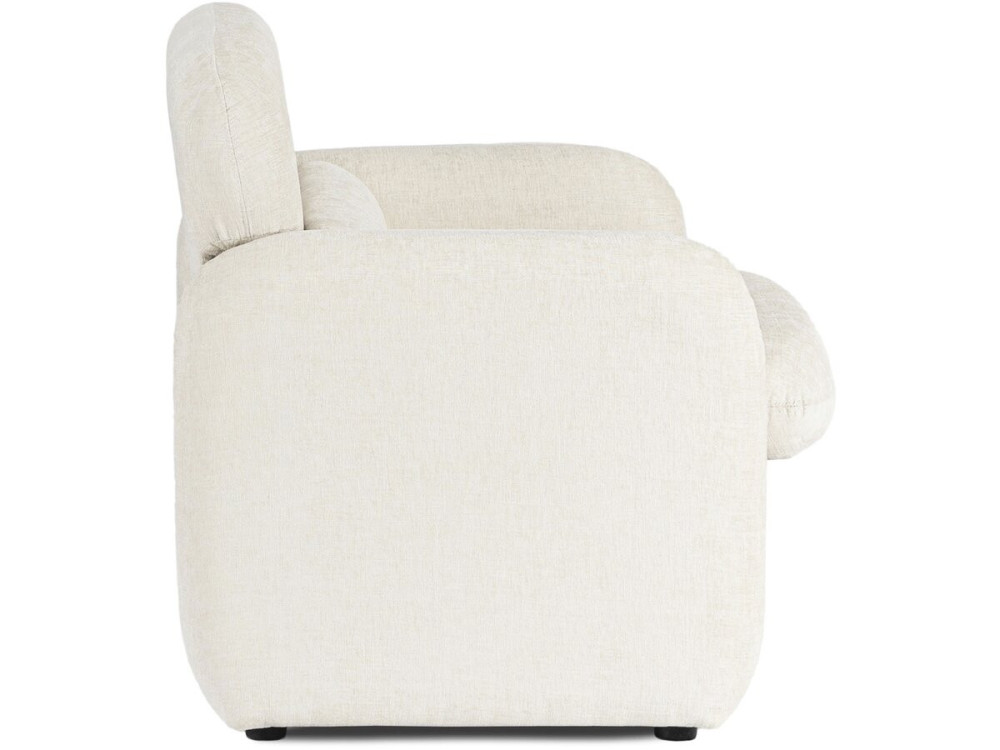 Fauteuil lounge en tissu chiné "Cozmo" - 78 x 79 x 77 cm - Crème