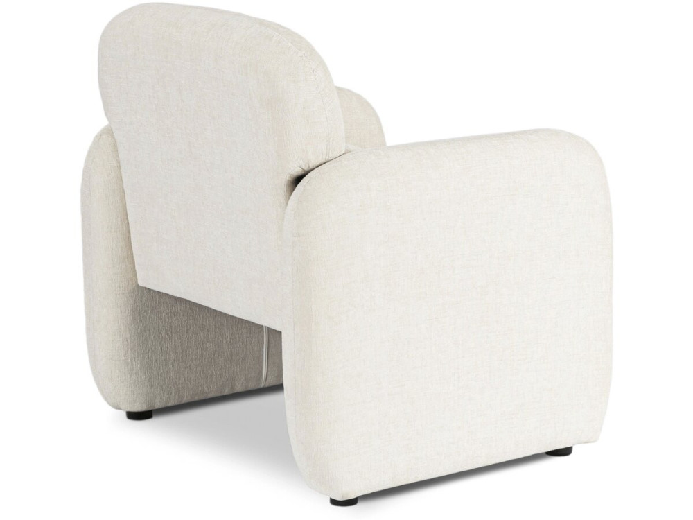Fauteuil lounge en tissu chiné "Cozmo" - 78 x 79 x 77 cm - Crème