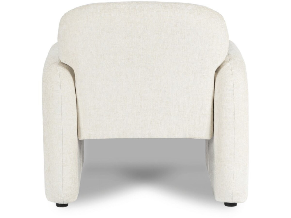 Fauteuil lounge en tissu chiné "Cozmo" - 78 x 79 x 77 cm - Crème