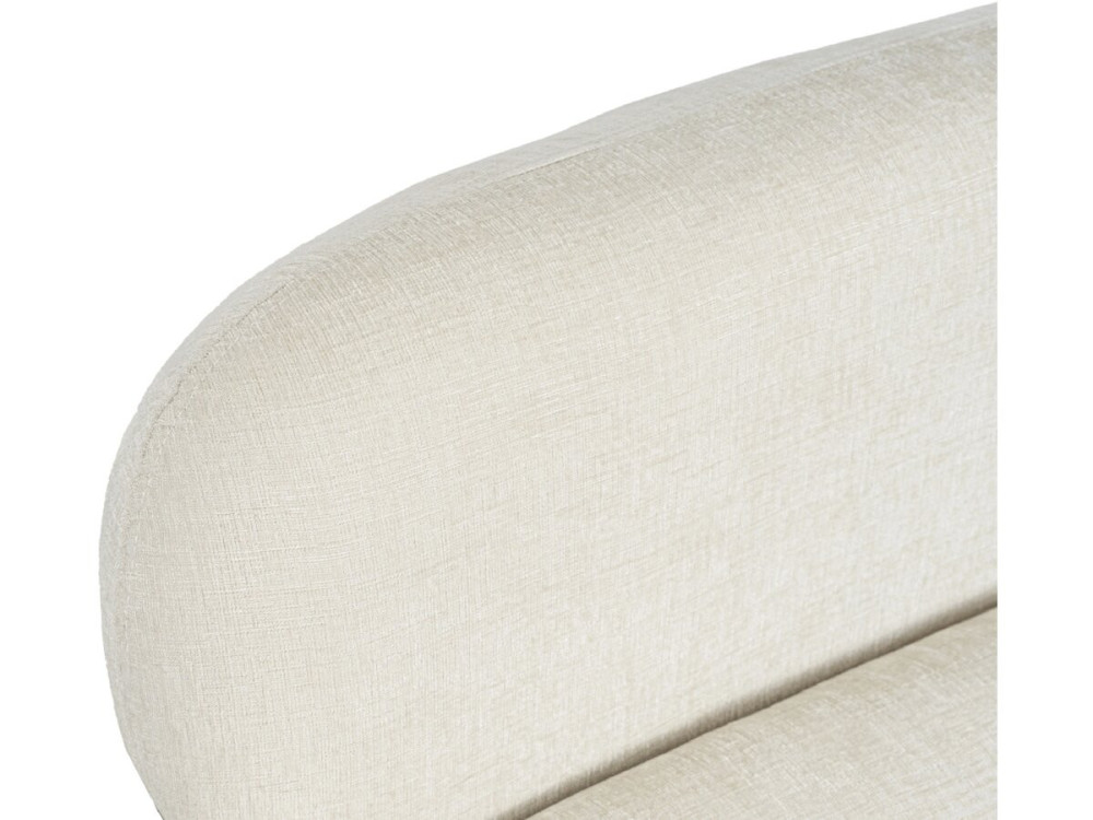 Fauteuil lounge en tissu chiné "Cozmo" - 78 x 79 x 77 cm - Crème