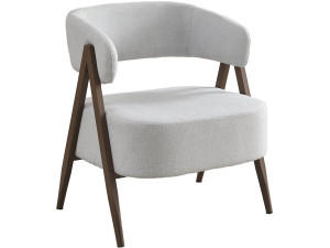 Fauteuil avec structure imitation bois "Astra" - Gris clair