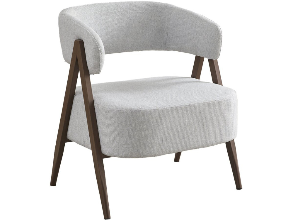 Fauteuil avec structure imitation bois "Astra" - Gris clair