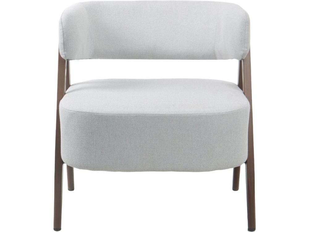 Fauteuil avec structure imitation bois "Astra" - Gris clair