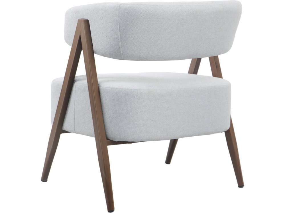 Fauteuil avec structure imitation bois "Astra" - Gris clair