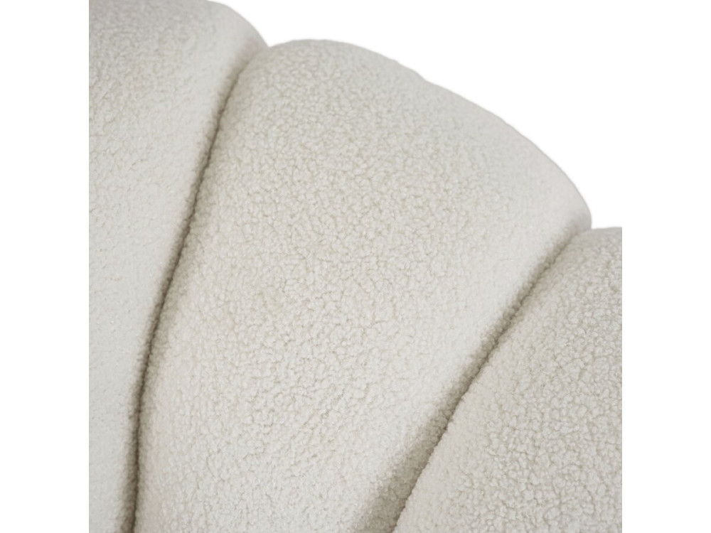 Fauteuil avec pouf style bubble en tissu bouclette "Élysée" - Crème