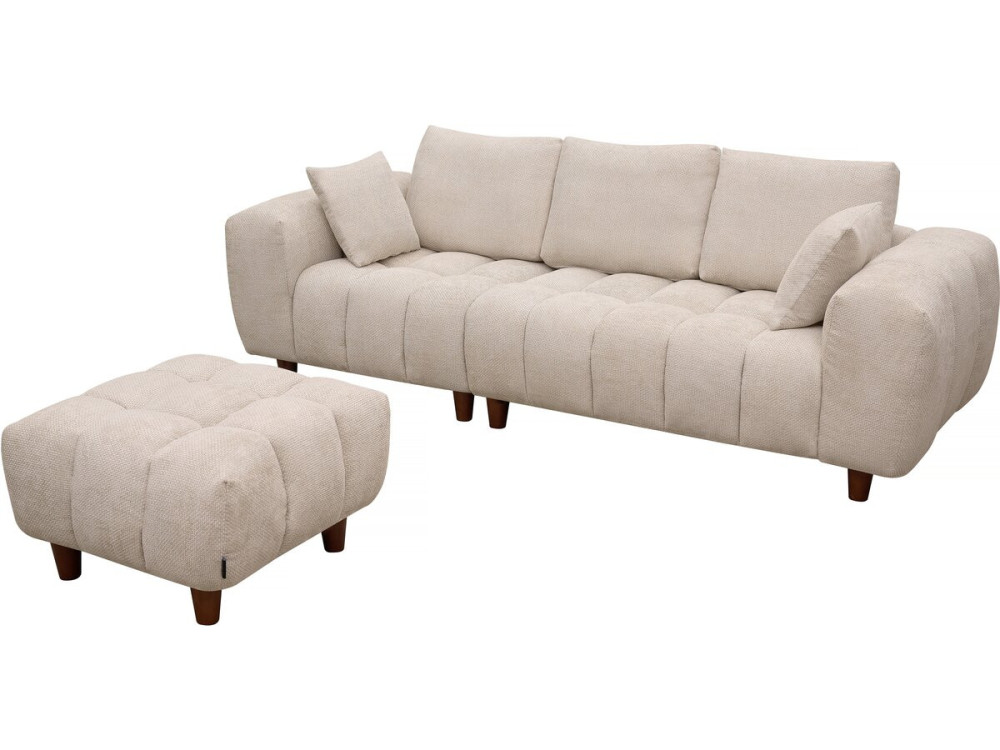 Ottoman pour canapé droit "Matignon" - 70 x 70 x 46 cm - Beige