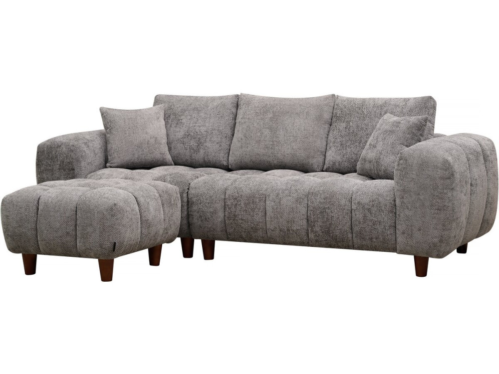 Ottoman pour canapé droit "Matignon" - 70 x 70 x 46 cm - Gris