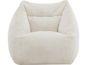 Pouf en velours côtelé "Medellin" - Beige - 85 x 85 x 72 cm