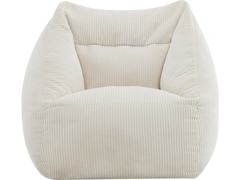 Pouf en velours côtelé "Medellin" - Beige - 85 x 85 x 72 cm