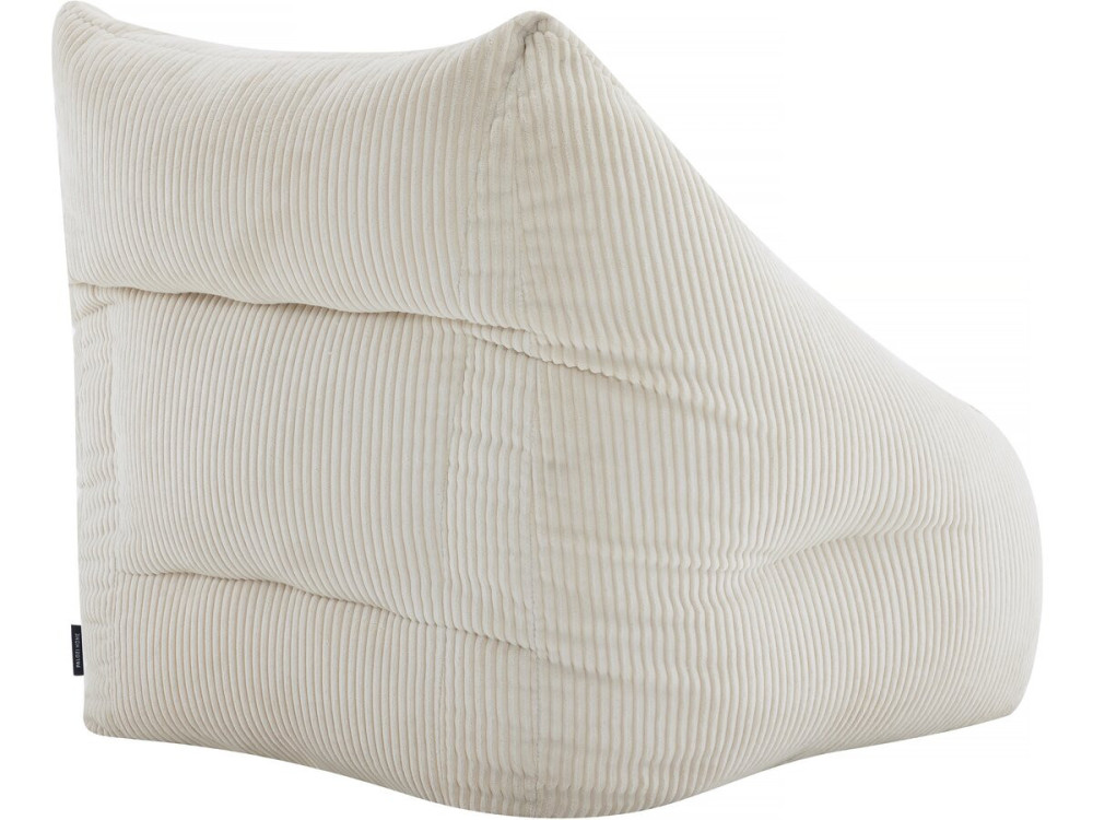 Pouf en velours côtelé "Medellin" - Beige - 85 x 85 x 72 cm