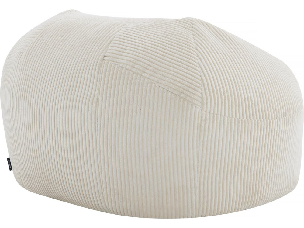 Pouf en velours côtelé  "Cusco" - 80 x 74 x 49 cm - Beige