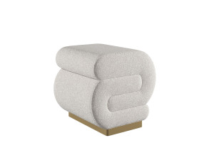 Pouf en bois "Sally" 40 x 42 x 42 cm - Crème