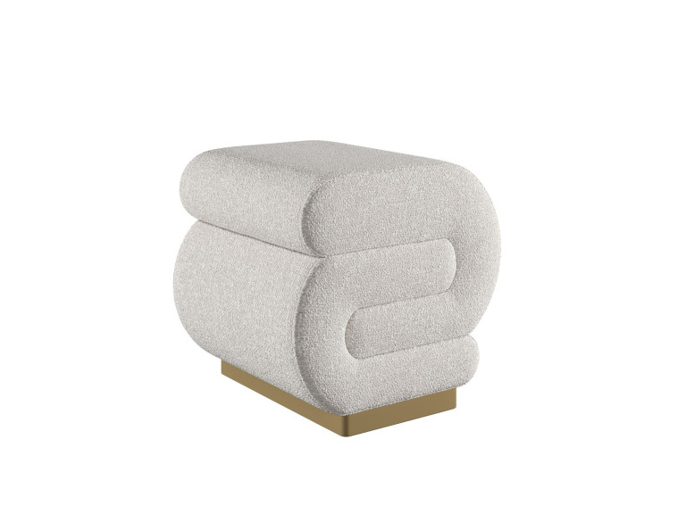 Pouf en bois "Sally" 40 x 42 x 42 cm - Crème