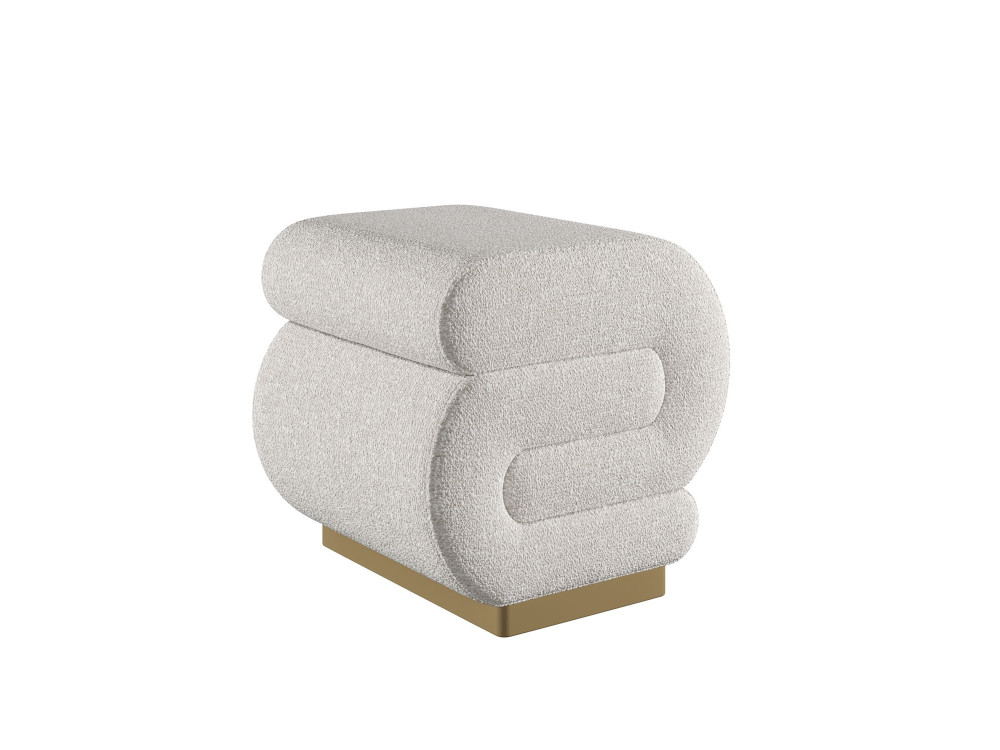 Pouf en bois "Sally" 40 x 42 x 42 cm - Crème