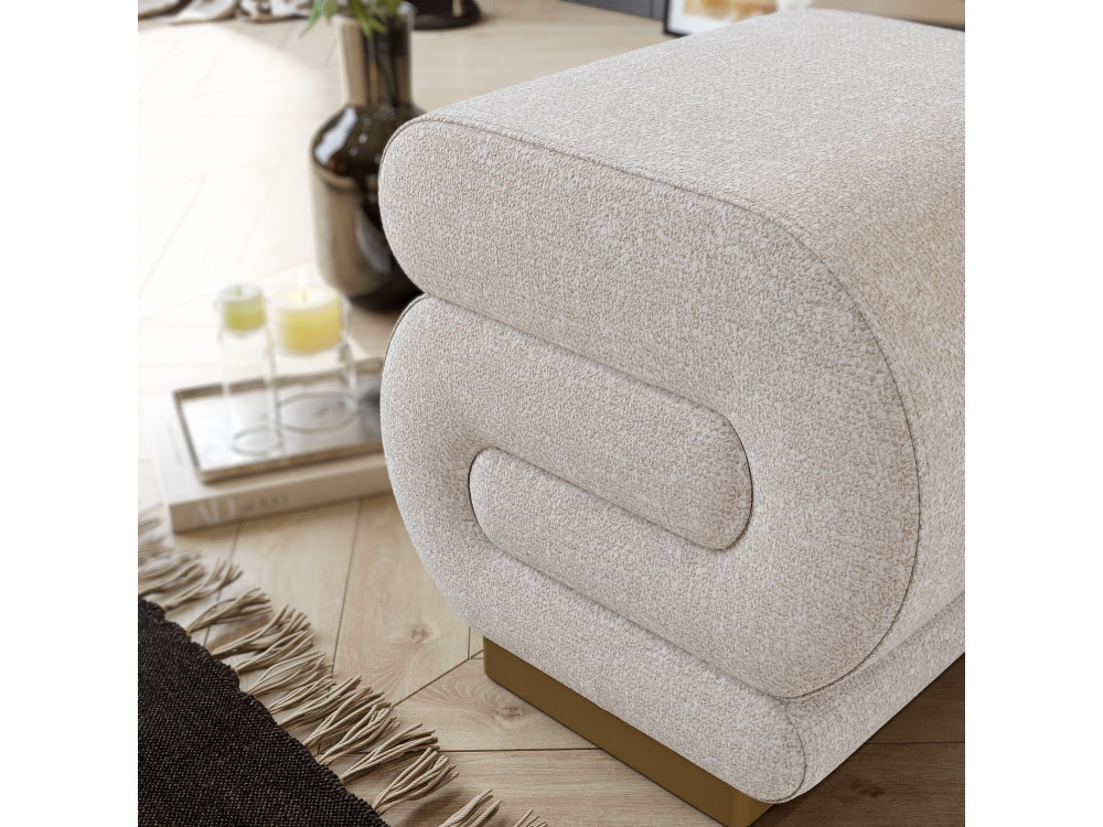 Pouf en bois "Sally" 40 x 42 x 42 cm - Crème