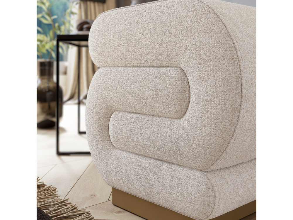 Pouf en bois "Sally" 40 x 42 x 42 cm - Crème