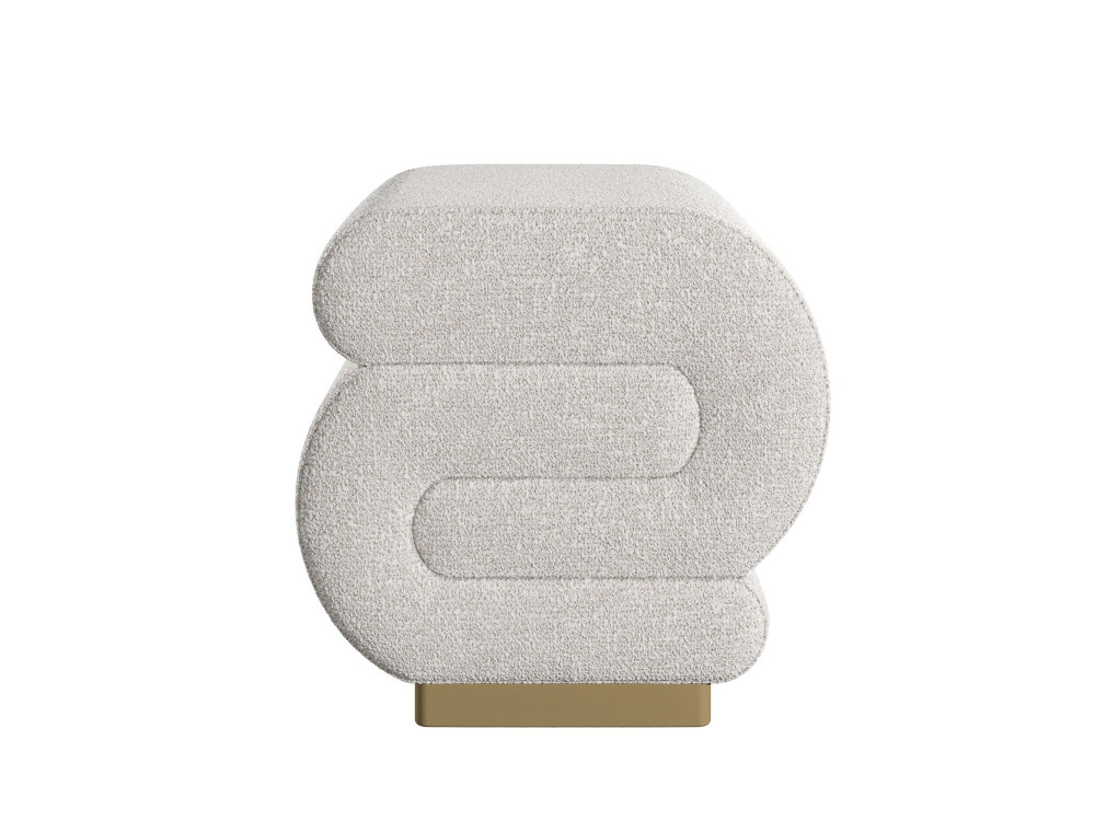 Pouf en bois "Sally" 40 x 42 x 42 cm - Crème