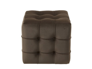 Pouf en velours "Lizbon" - 42 x 42 x 42 cm - Marron